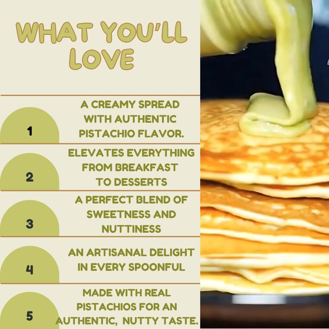 Alma Gourmet Alma Gourmet Sicilian Pistachio Cream Spread - Pistachio Spreadable Cream Imported from Italy - Ideal to Spread on Bread, Biscuits, Waffles, Pancakes, Croissant, Cookies, Muffins and Crepes - Perfect to Garnish Ice Cream, Frapp, Cakes and Cheesecakes