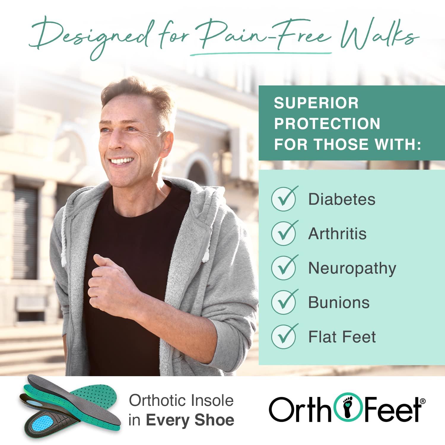 Orthofeet Orthofeet Men\'s Orthopedic Black Knit Lava Sneakers, Size 13 Wide