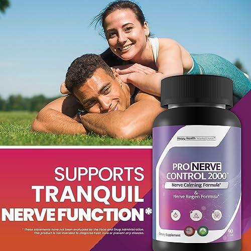 Happy Health Marketplace Pro Nerve Control 2000 - Nerve Support Supplement - Promote Healthy Nerve Control & Nerve Function with Nerve Support Vitamins & Antioxidants - Nerve Pain Supplements for Nerve Health Support