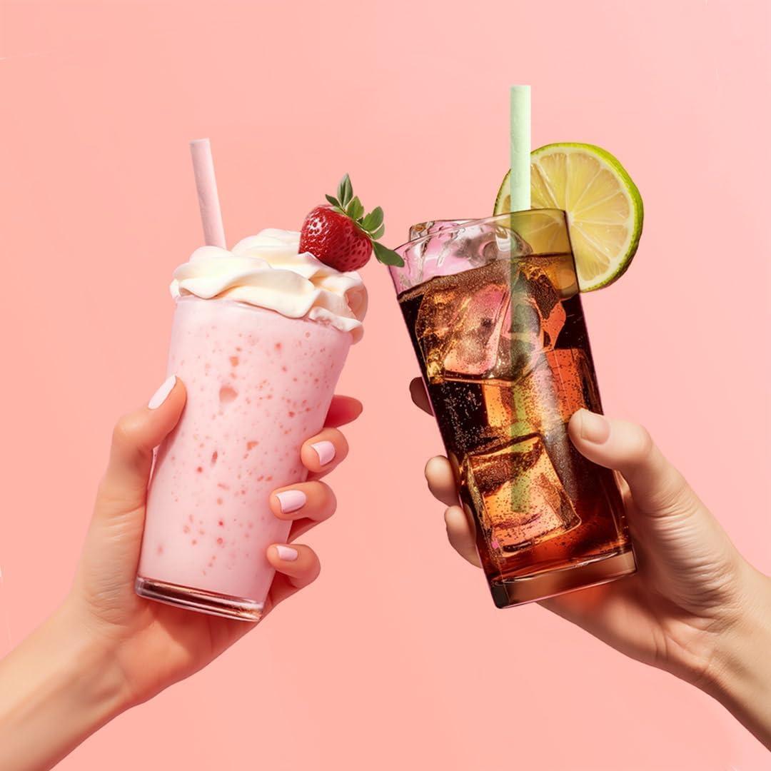SORBOS Sorbos Edible Straws, Flavor Mix Variety, Chocolate, Lemon, Lime, Strawberry, Individually Packaged, No PFAS, No Allergens, No Gluten, 7.4 inches long (Pack of 200)
