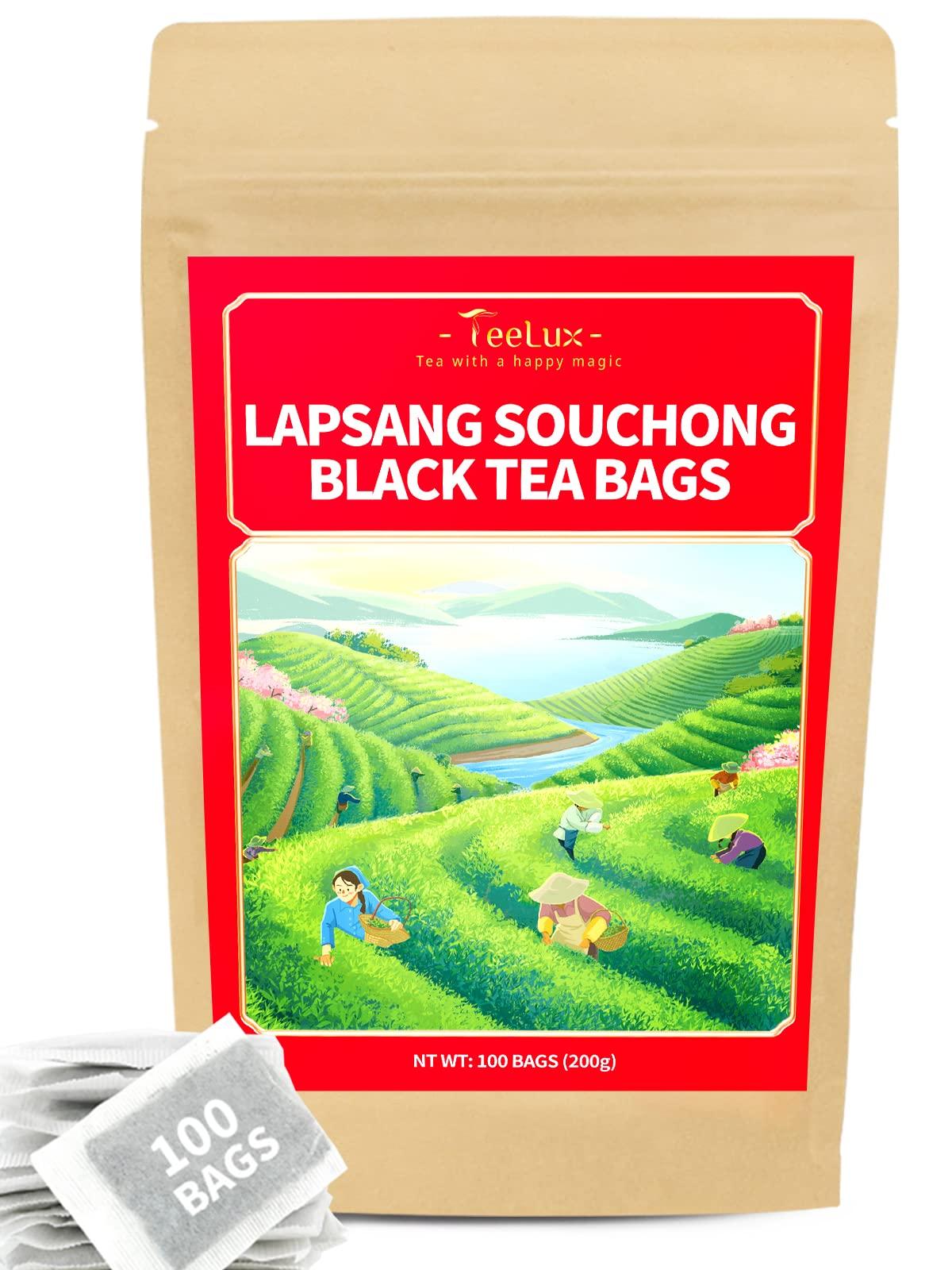 TeeLux TeeLux Lapsang Souchong Tea Bags, Premium Smoked Black Tea, Caffeinated, 100 Count Tea Bags for Hot & Iced Tea