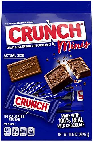Crunch Crunch 100% Real Milk Chocolate Mini Candy Bars, Bulk Individually Wrapped Bars in 10.5 oz Bags (4 Pack)