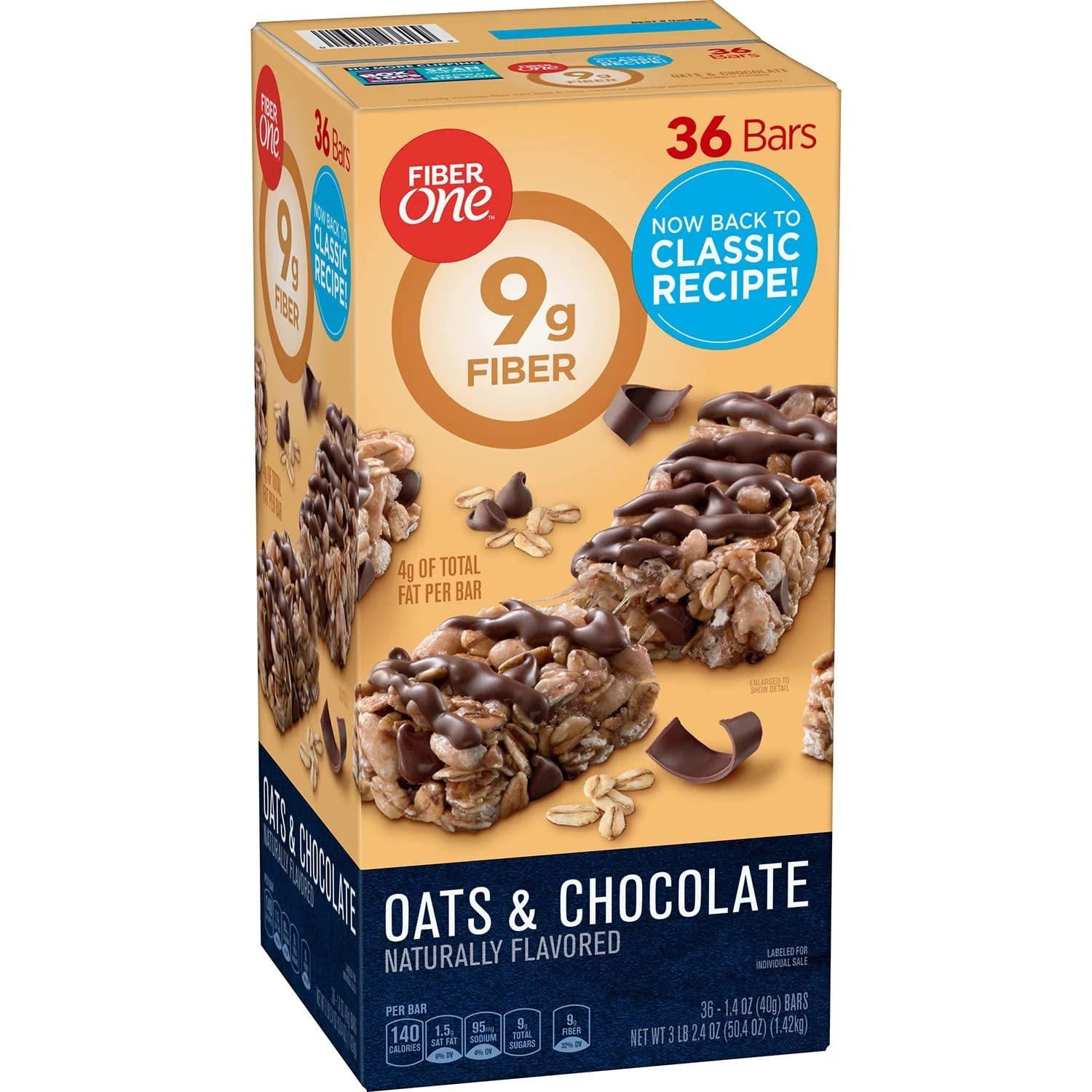 Fiber One Fiber One Oats and Chocolate Chewy Bars, 1.4 Ounce (Pack of 36)