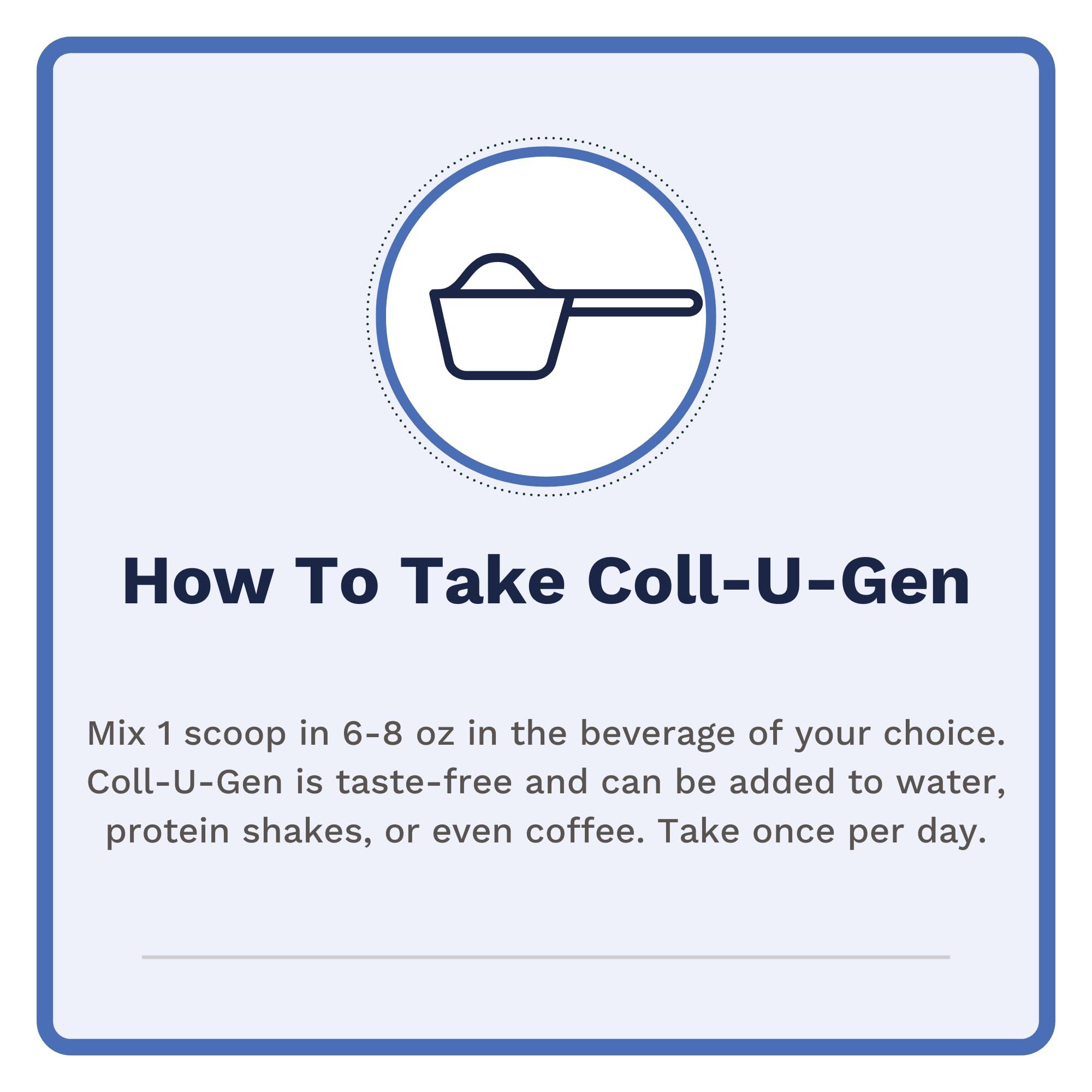 Utzy Naturals Utzy Naturals Coll-U-Gen | Joint Support Supplement | with Type II Undenatured Collagen (UC-II) & Fortigel | Unflavored Powder | 24 Servings