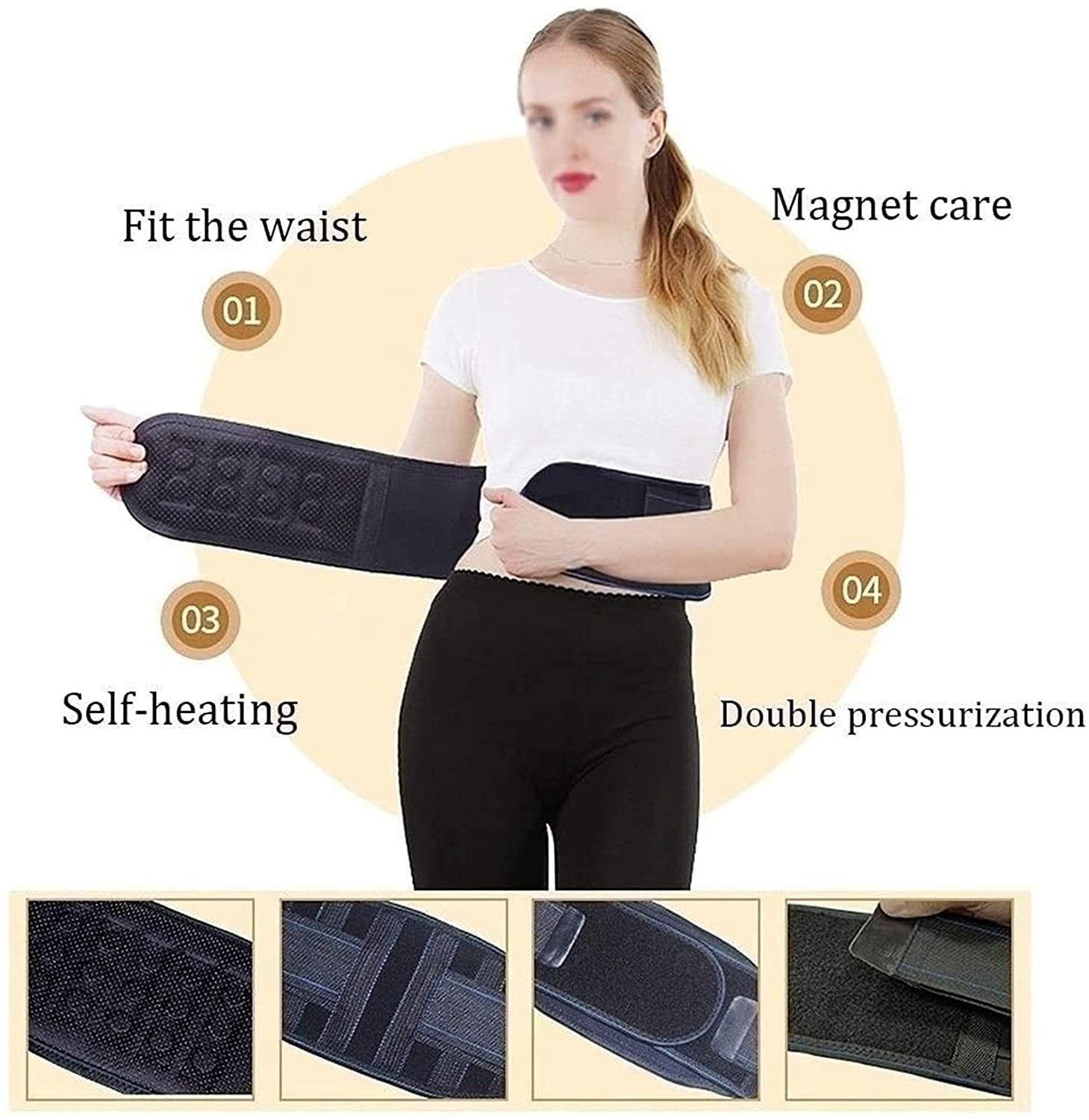 SJHY Lumbar Support Belt Self-Heating Lower Back Brace,Magnetic Therapy Lumbar Support for Sciatica, Spasms, Nerve and Herniated for Pain Relief Back Braces (Color : Black, Size : Medium)