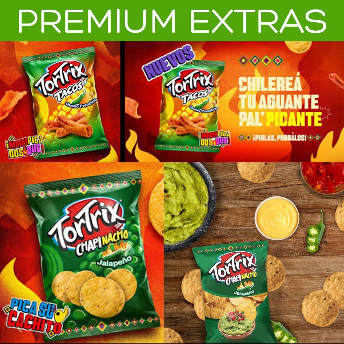 Charloo Charloo Tortrix Guatemala + FREE Gifts! - International Tortilla Chips - Tortrix Limon - Tortrix Chips - Guatemala Tortrix - Tortrix Tacos - Tortrix Twist - Tortrix Barbacoa - Tortrix Picante -
