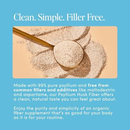 Bio.me Fiber Rescue - Psyllium Husk Powder for Digestive Health & Bloating Relief, Sugar Free Lemonade Flavored Prebiotic Soluble Fiber Powder, Non-GMO Fiber Supplement Powder, Gluten Free - 30 Servings