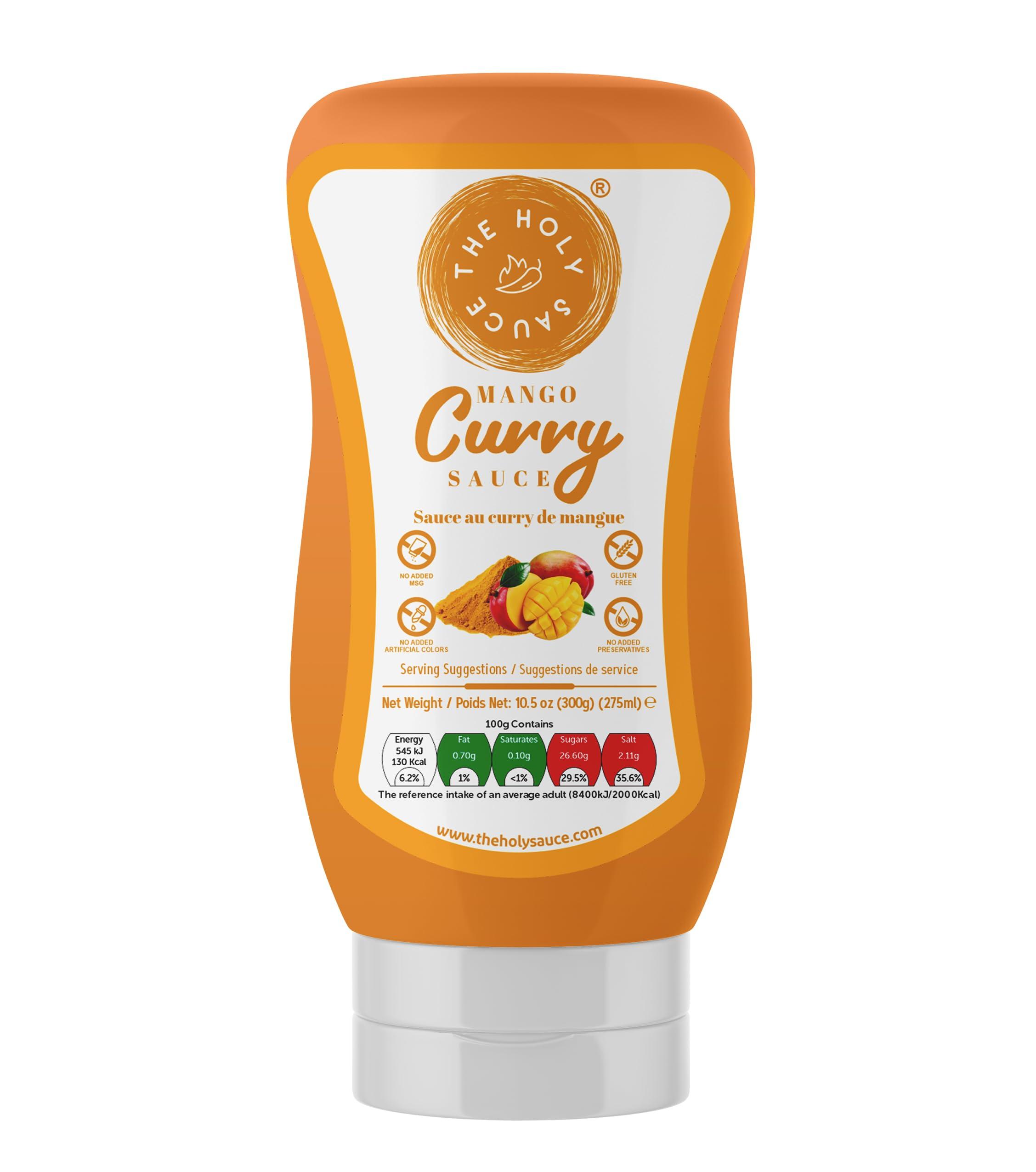 The Holy Sauce Sweet & Spicy Mango Curry Sauce - Authentic Indian Flavor! 275ml - Perfect for Chicken, Veggies, & Naan