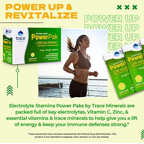 Trace Minerals Research Trace Minerals Research Electrolyte Stamina Power Pak, Lemon Lime 32 Count, (Pack of 2)
