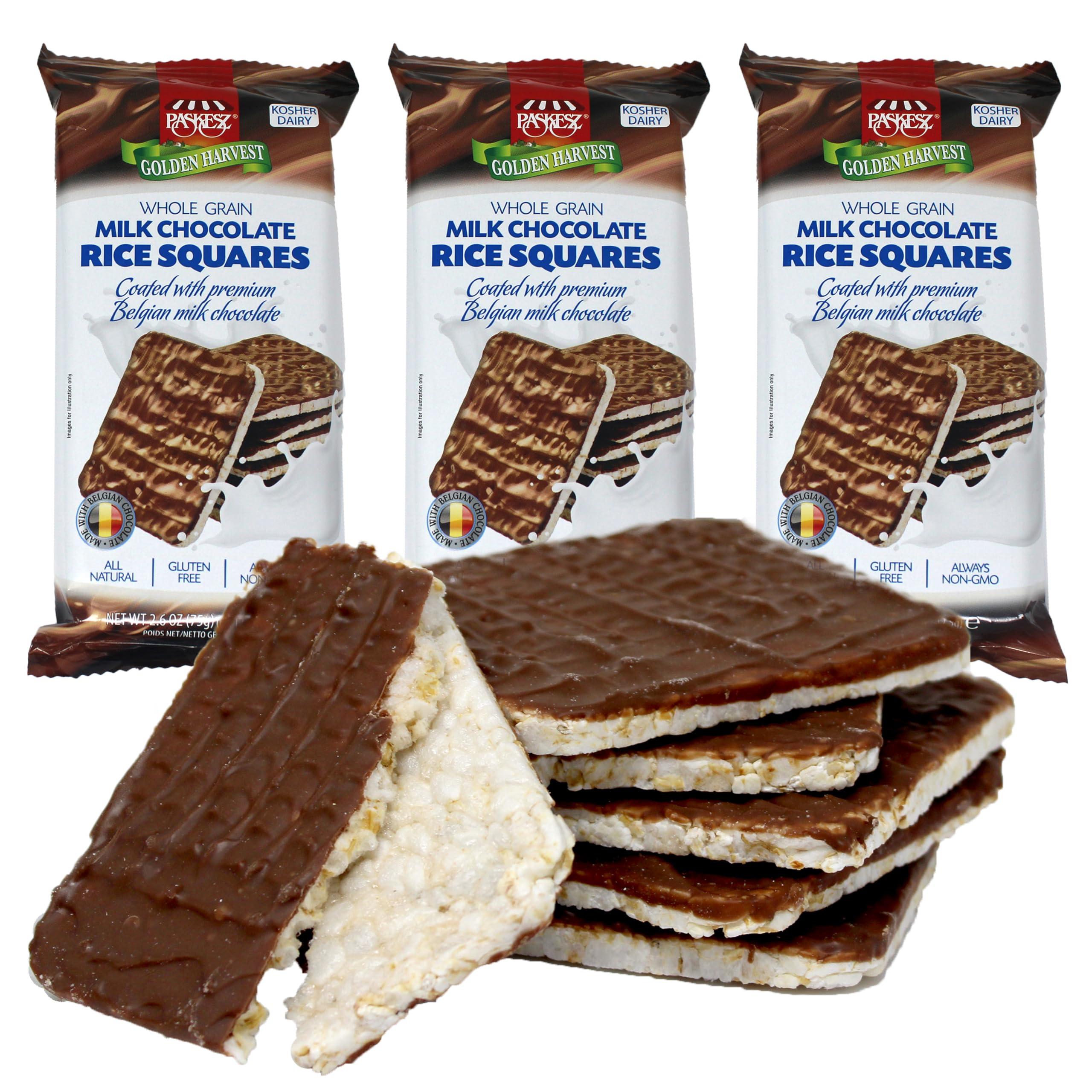 SNACKTERY Milk Chocolate Rice Cakes - Dairy Belgian Milk Chocolate Coated Rice Cake Snacks - Whole Grain Gluten Free Rice Cakes - Healthy Low Calorie Snacks - Kosher - 3 Pack - 6 Cakes Per Pack - 18 Total