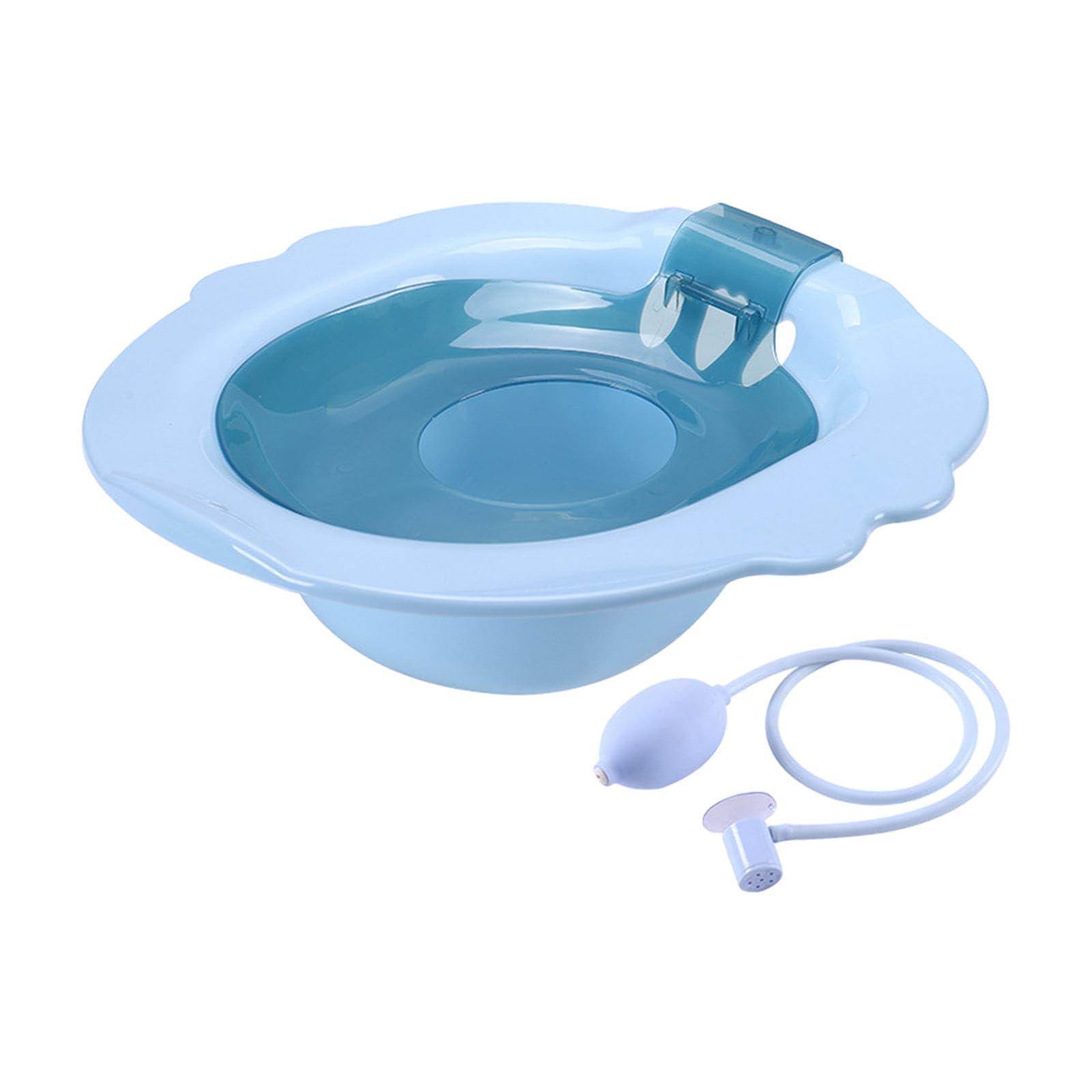 Generic Sitz Bath for Toilet Seat Perineal Soaking Bath Reusable Anti Over Universal Sitz Bath Tub Sitz Bath for Postpartum Care for Elderly, blue