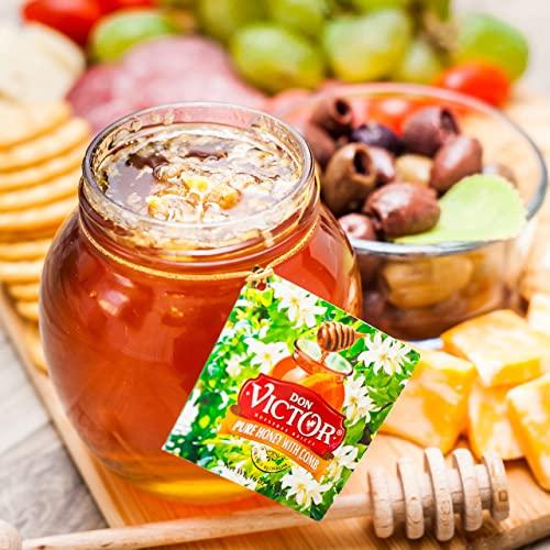 Don Victor Don Victor Pure Honey with Comb, 8 oz. Glass Globe Jar, Edible Honeycomb Included, Alternative Sweetener, Perfectly Sweet Gift for Teachers