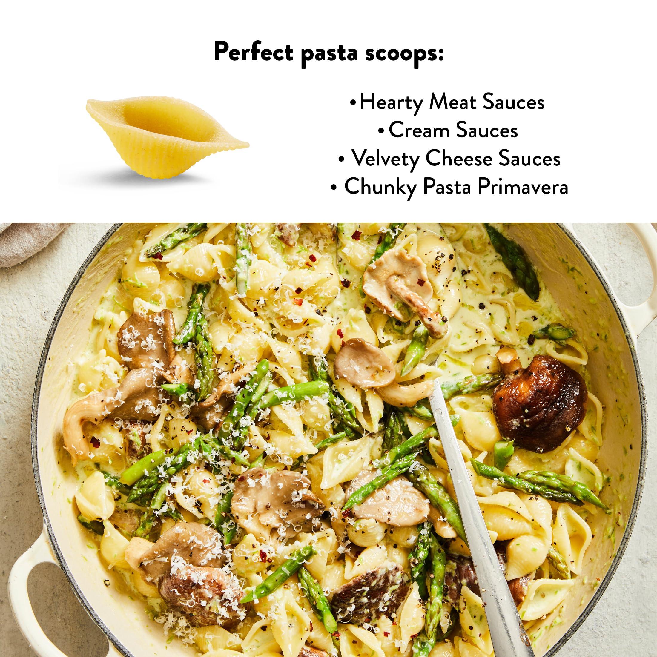 DeLallo DeLallo Conchiglie Pasta Shells, 1 Pound Bag, 4 Pack, Conch Shape, Made with Durum Wheat Semolina Flour, Cooks in 9 Minutes, Non GMO