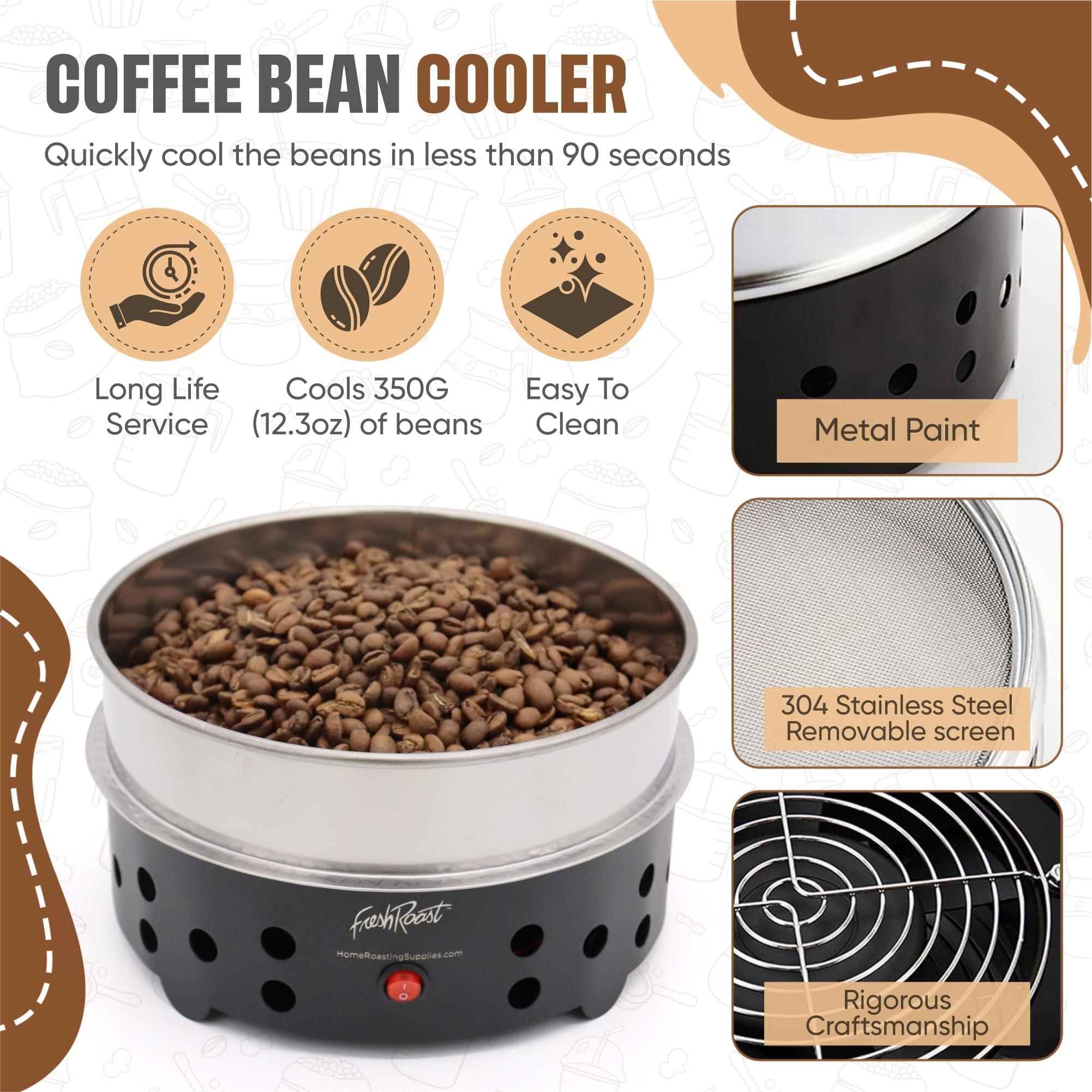Fresh Roast Fresh Roast Coffee Roaster Bundle SR800, Glass Extension Tube, Coffee Bean Cooler, (2 Lbs) Sample Pack of Green Beans, (2- pack)Sample trays