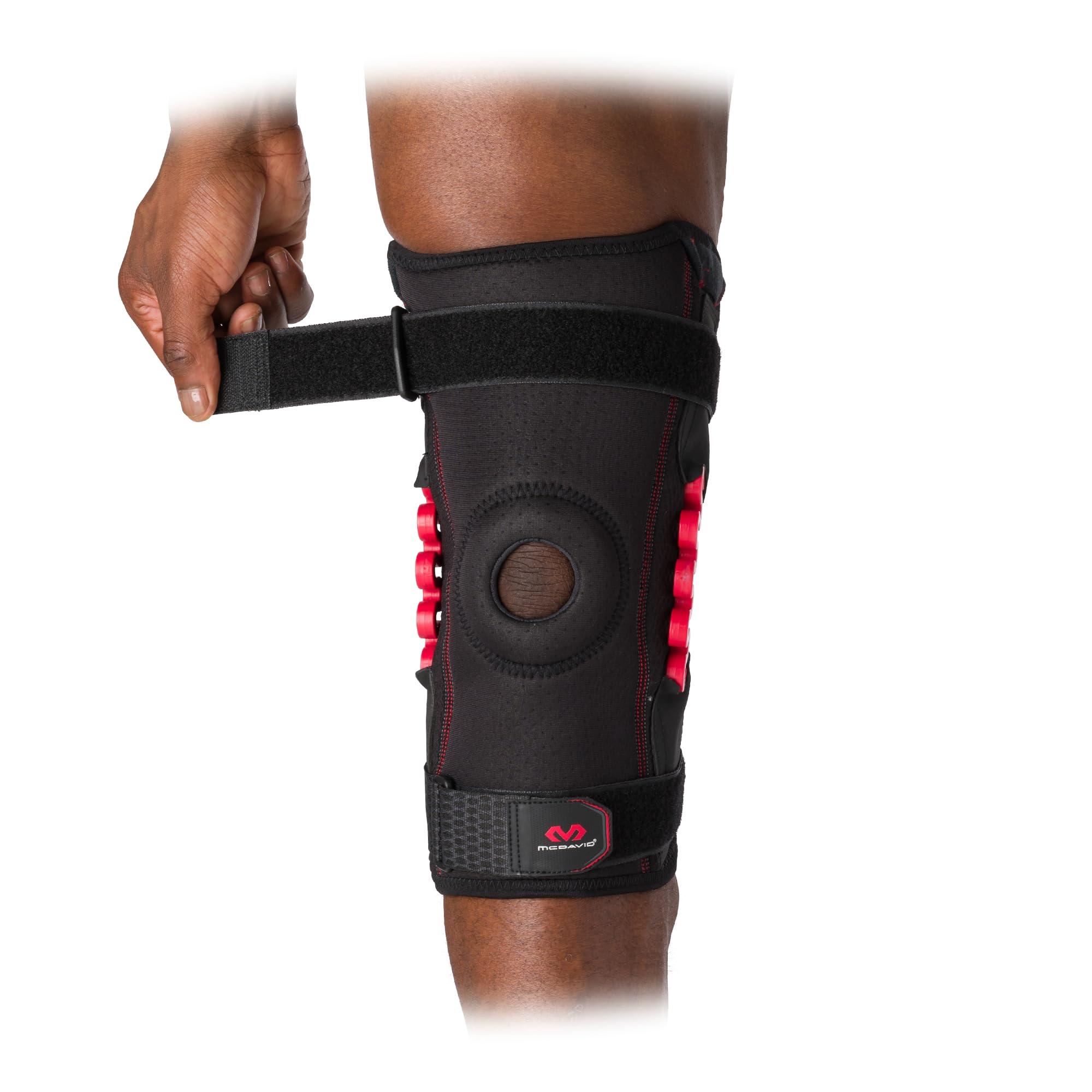 McDavid McDavid NRG Max Support Knee Brace, Compression Brace w/Spring Hinges for Injury Recovery, Pain, Fits Right or Left Leg