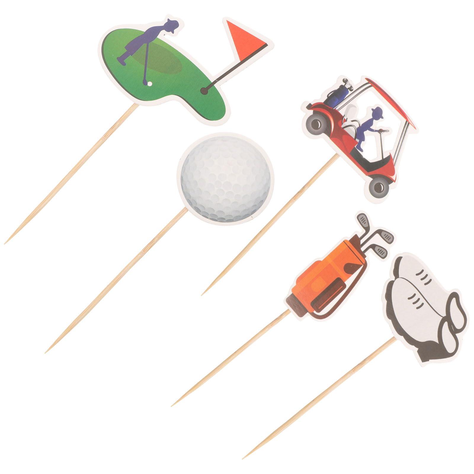 LUOZZY LUOZZY 5pcs Golf Themed Cupcake Topper for Kids Birthday Party Cake Decoration Golf Ball Shoes Cake Pick Cupcake Decorations
