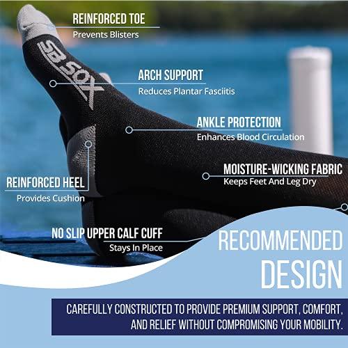 SB SOX SB SOX Compression Socks (20-30mmHg) for Men & Women – Best Compression Socks for All Day Wear, Better Blood Flow, Swelling! (Small, Dress-Black Argyle)