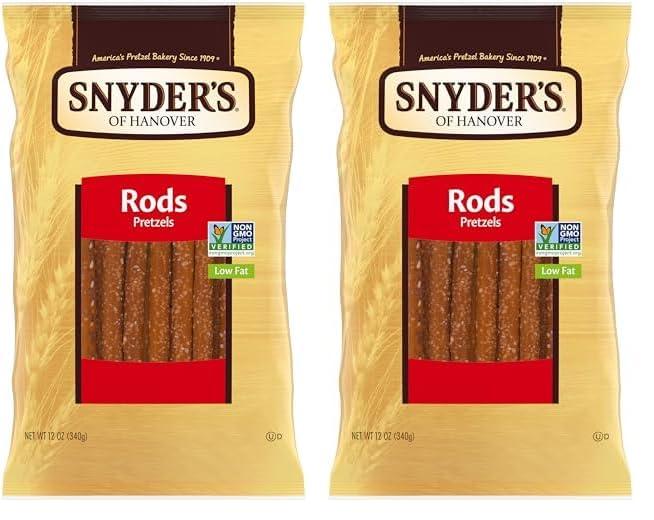 Snyder\'s of Hanover Snyder\'s of Hanover, Pretzel Rods, 12 Oz Bag (Pack of 2)