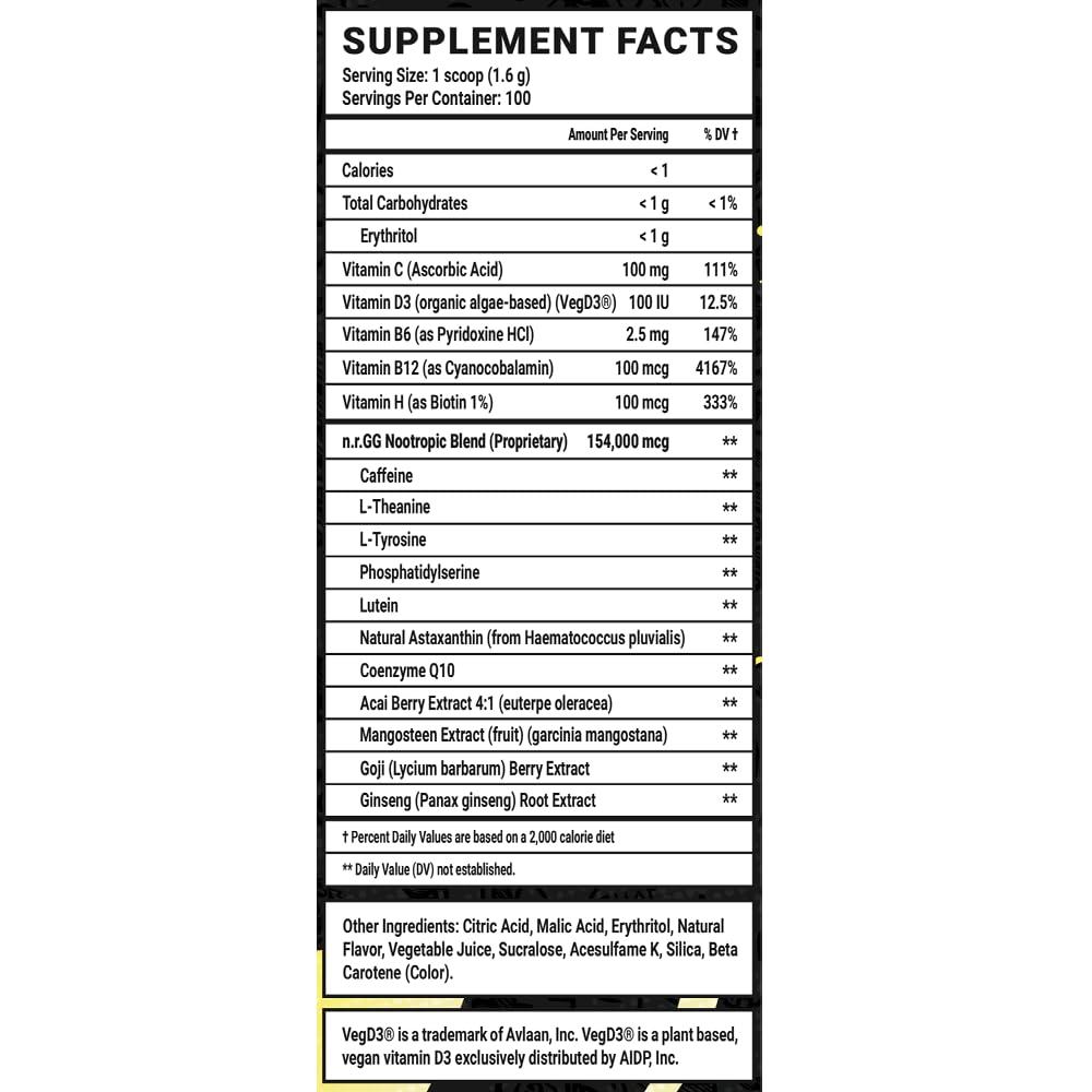 Gamer Supps Gamer Supps, GG Energy Lemonade (100 Servings) - Keto Friendly Gaming Energy and Nootropic Blend, Sugar Free + Organic Caffeine + Vitamins + Immune Support, Powder Energy Drink