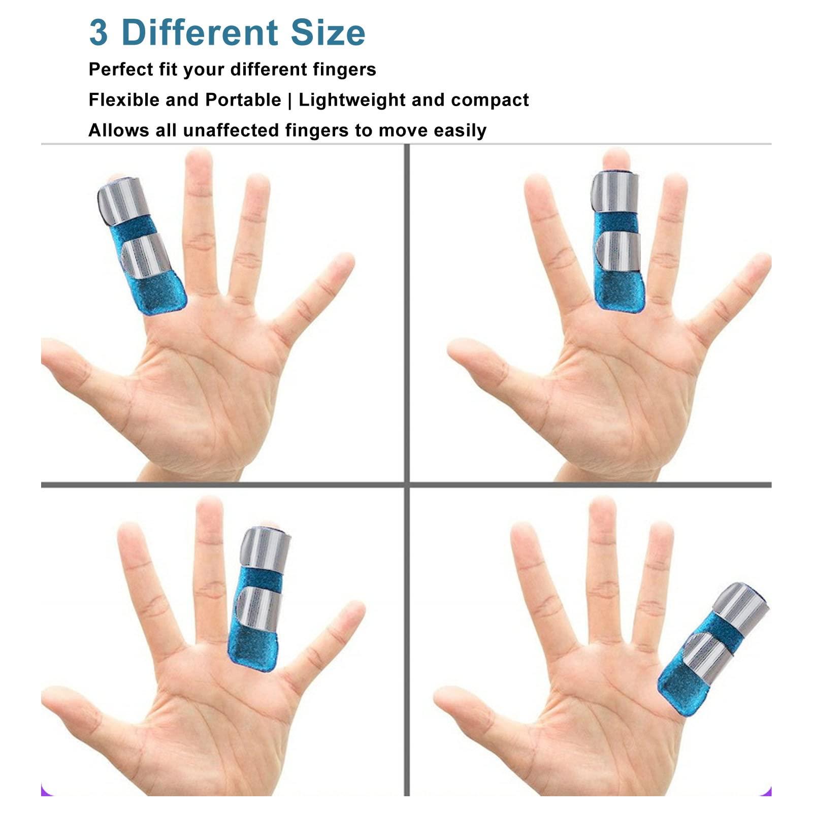 Srliya 3pcs Aluminum Finger Splint, Metal Finger Support Brace for Broken Fingers Straightening Arthritis