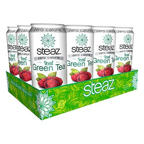 Steaz Steaz Organic Zero Calorie Iced Green Tea, Raspberry, 16 OZ (Pack of 12)