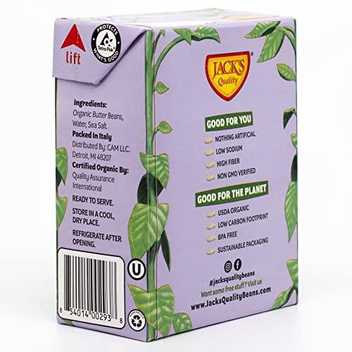 Jack's Quality Jack's Beans Jack’s | Organic White Butter Beans 13.4 oz. | Filled with Protein & Fiber, Low Sodium & Non-GMO | (8 PACK)