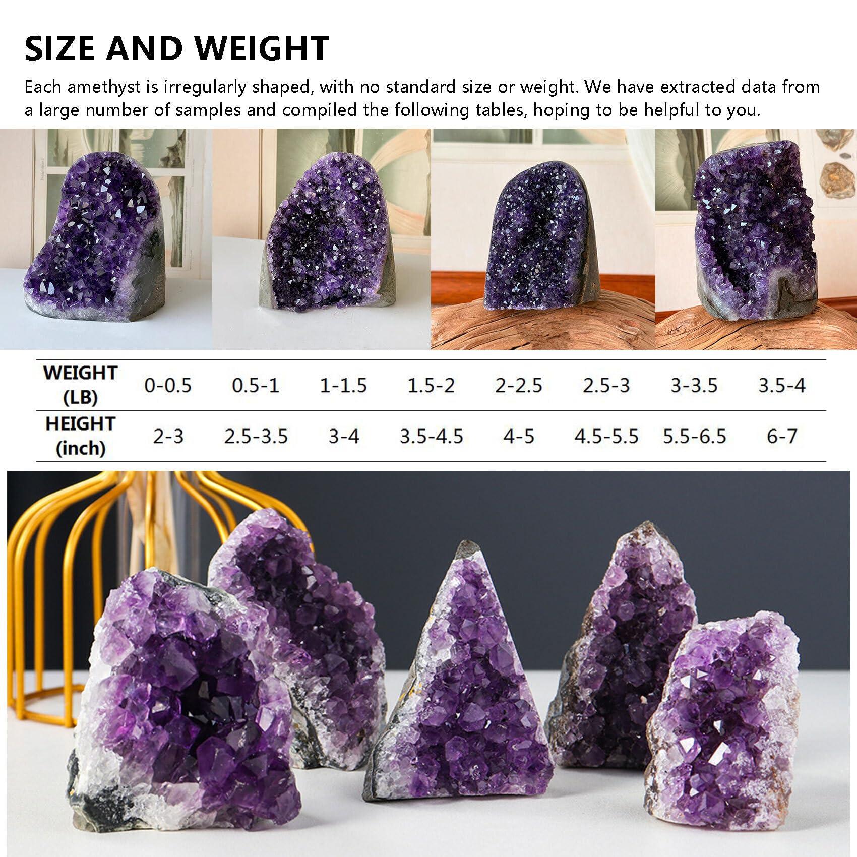 WAFUNNE Amethyst Crystal Geodes Purple Crystals Rock Cluster Quartz Raw Healing Crystals 6-7LB