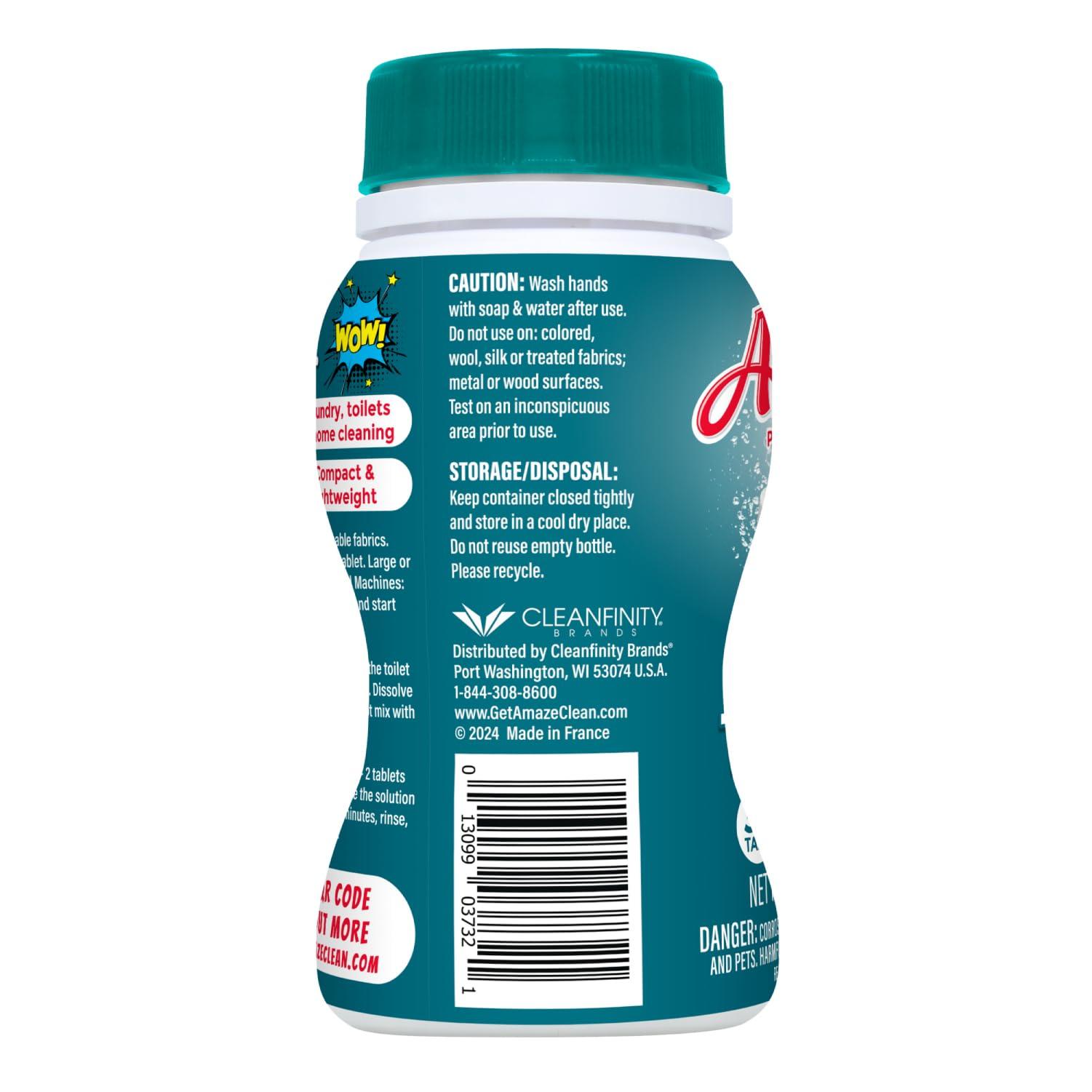 AMAZE AMAZE Ultra Concentrated Bleach Tablets [32 tablets] - Meadow Scent - for Laundry, Toilet, and Multipurpose Home Cleaning. No Splash Liquid Bleach Alternative