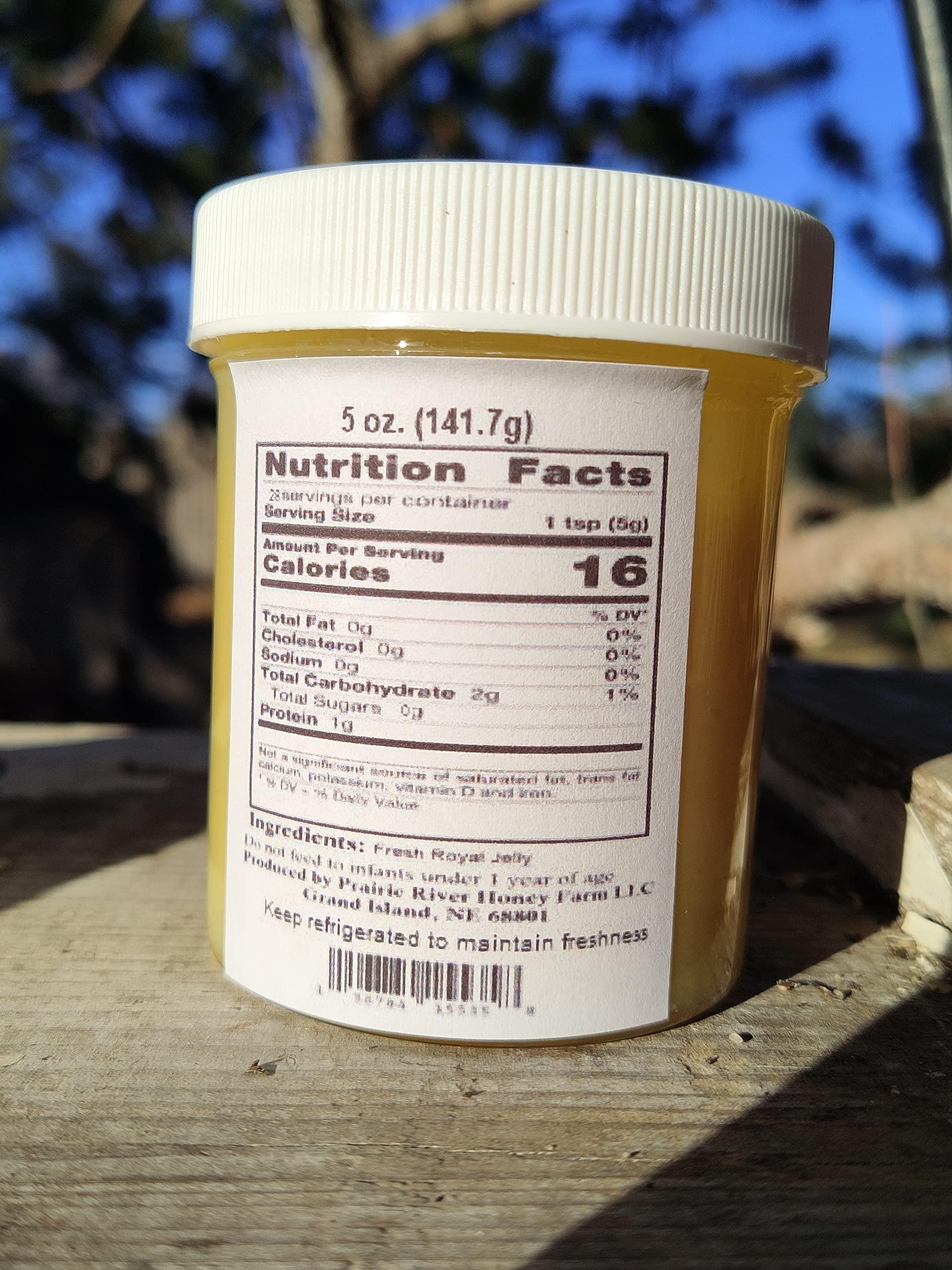 Prairie River Honey Farm Pure Royal Jelly 5 oz Jar (142 Grams of Pure Royal Jelly)