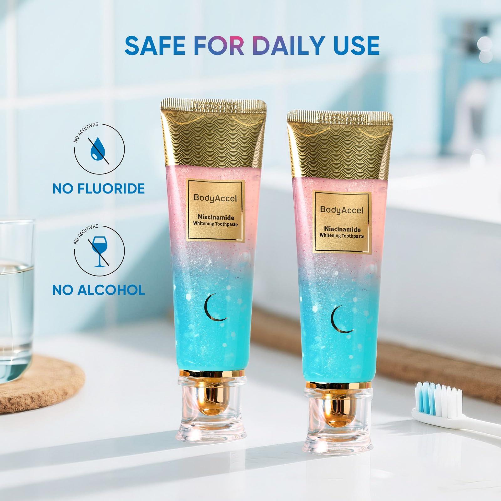 BodyAccel BodyAccel Niacinamide Whitening Toothpaste, BodyAccel Toothpaste, Niacinamide Intensive Whitening Toothpaste, Niacinamide Toothpaste, Stain Removal Toothpaste Natural, Fresh Breath (1)