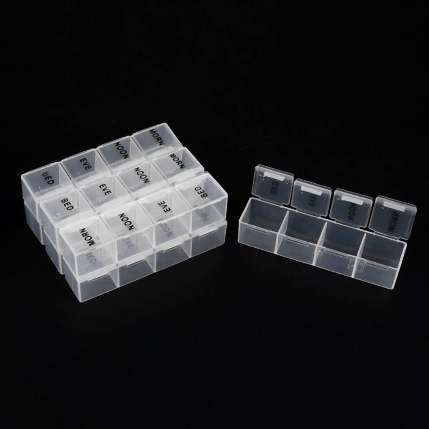 NA NA Pill Wallet with PU Bag Portable 28 Grids Pill Box Tablet 7 Day Weekly Medicine Box Drug Dispenser Tablet Holder Organiser