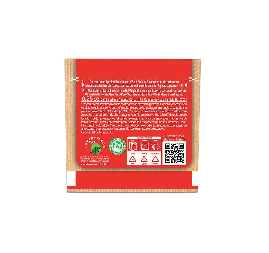 Caff Borbone Caffe Borbone Espresso Paper Pods, Red Blend, Strong and Creamy, Medium Roast ESE Pods, Authentic Italian Espresso - 50 Count