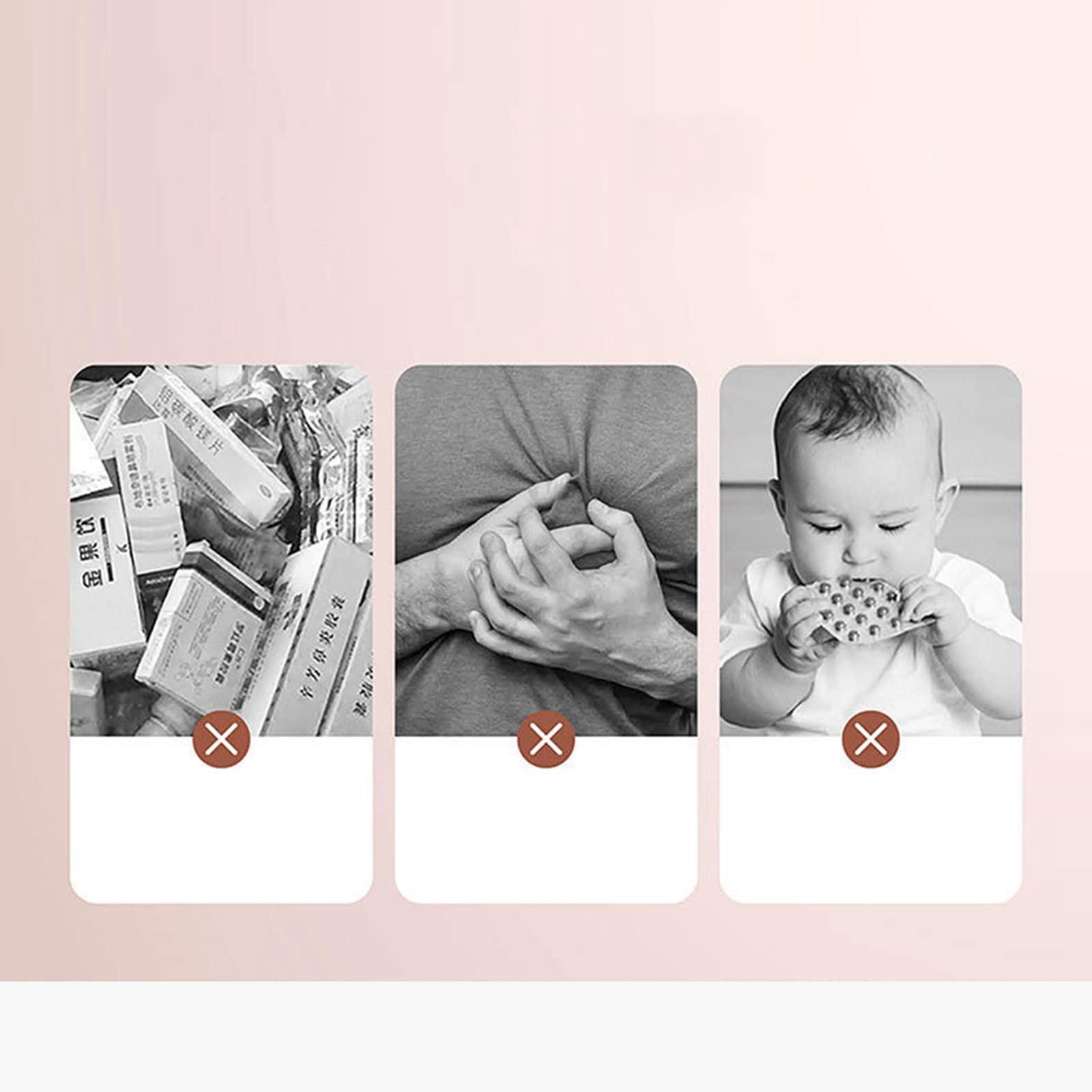 Generic Medicine Storage Box, Double Layers Medicine Organizer Box with 360 Rotation Lock Plastic Medicine Box Organizer Storage with Handle First Aid Kit Box(Blue)