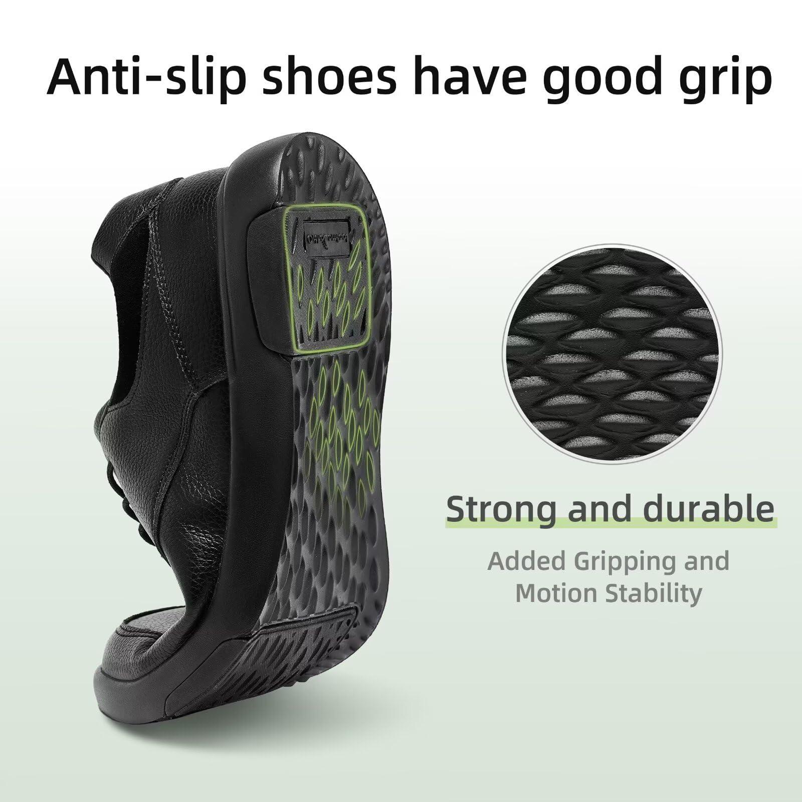 OrthoComfoot Men\'s Orthopedic Dress Oxfords for High Arch: Casual Supportive Cushion Shoes for Plantar Fasciitis, Ultralight Leather Shoeswith Arch Support for Indoor Outdoor Black Size 12