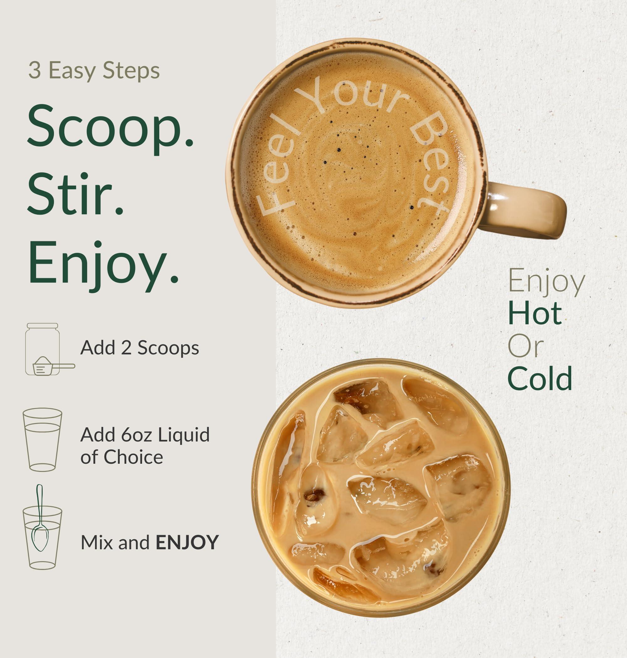 BiOptimizers BiOptimizers Mushroom Breakthrough Drink Salted Caramel : 5 Superfoods Functional Mushrooms Plus Collagen Non-Crash Energy Boosts Focus Gut Health : Powder Lions Mane, Chaga and Reishi (15 Servings)