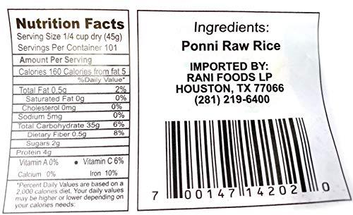 AUTHENTIC TASTES OF INDIA ASIAN KITCHEN Asian Kitchen Ponni Raw Rice 4-Pound Bag, 4lbs (1.81kg) Short Grain Rice ~ All Natural | Gluten Friendly | Vegan | Indian Origin | Export Quality