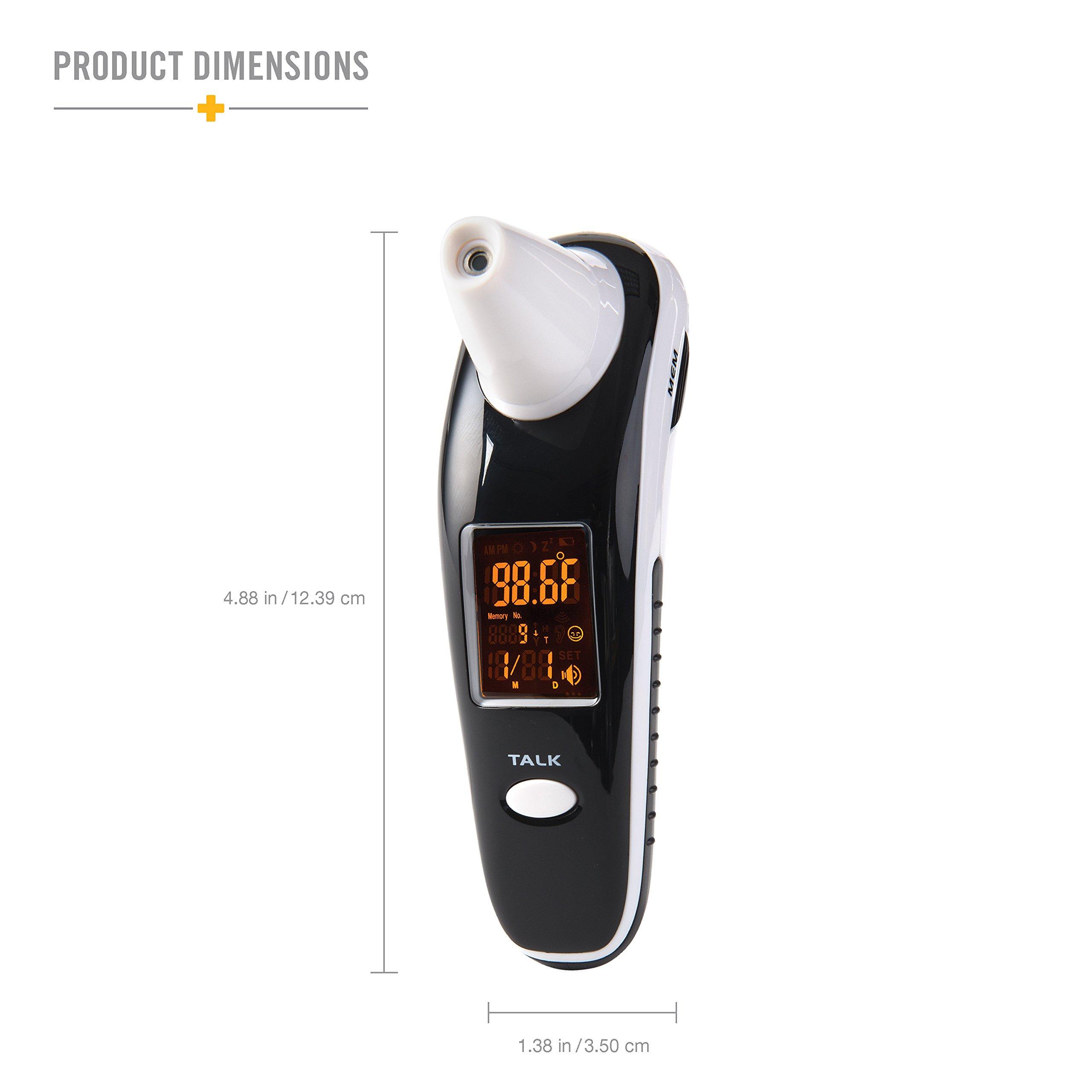 HealthSmart HealthSmart DigiScan Digital Accurate Infrared Thermometer, Instant Read Talking Forehead Thermometer, Ear Thermometer, For Babies, Children, and Adults, Black