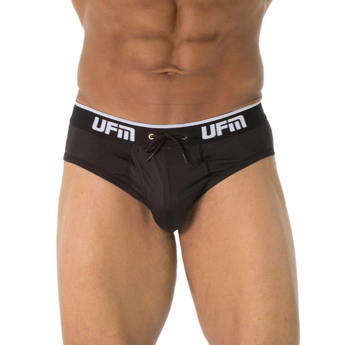 UFM UFM Mens Viscose Brief w/Patented Adj. Support Pouch Underwear for Men Black 43-46