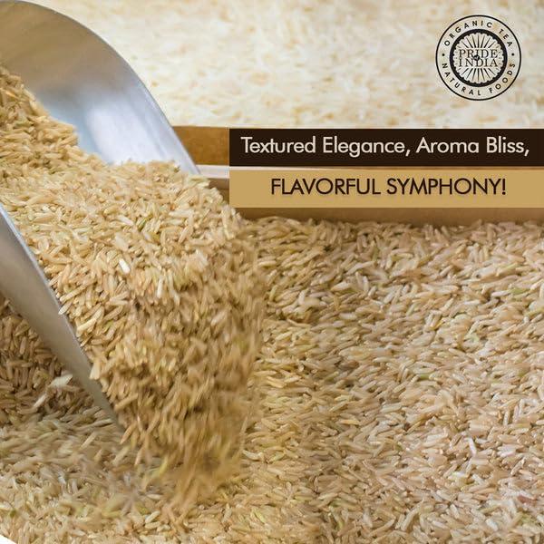 Pride Of India Pride Of India - PACK of 6 - Extra Long Brown Basmati Rice - Naturally Aged Healthy Grain, 1.5 Pound Jar