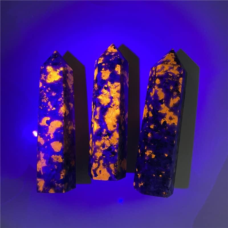 YLLLLY YLLLLY 5A+ Natural Stone Yooperlite Crystals Tower Powerful Chakra Energy Wicca Crystal and Stone Wand Healing Spiritual Witchcraft,yooperlite Stone Rocks. (Size : Height 40-50mm)