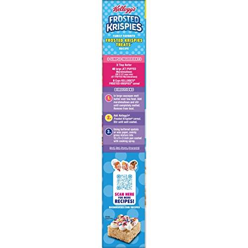Rice Krispies Frosted Krispies Cold Breakfast Cereal, Kids Snacks, Baking Marshmallow Treats, Family Size, Original, 17.1oz Box (1 Box)