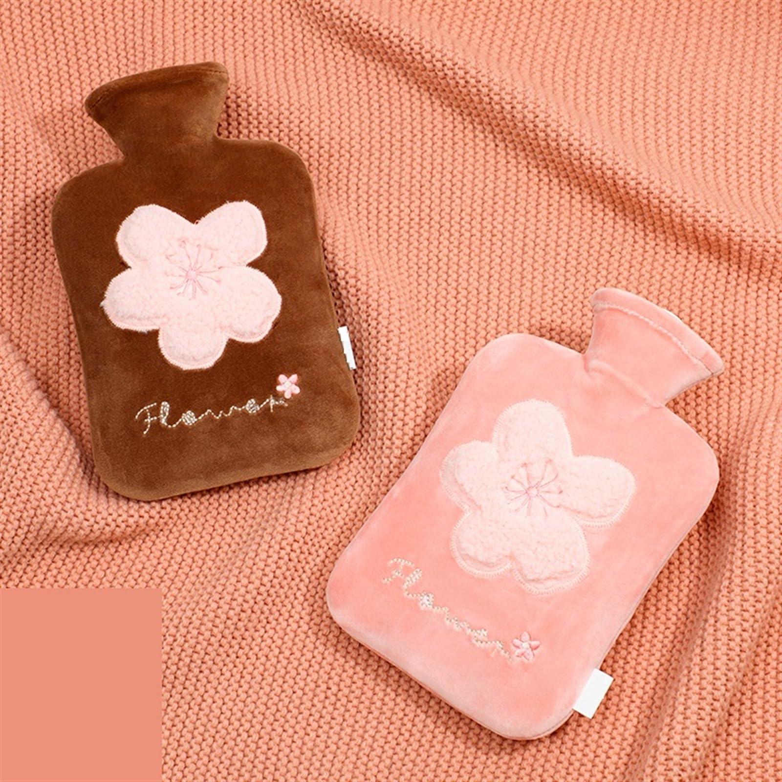 WAOCEO Hot Water Bag Hot Water Bottle Cute Hot Water Bag, Water Injection Warm Hands, Women Waist Hot Compress, for Student and Adult, Small and Large Size Warm Water Bags Rubber Hot Water Bottle (Color : A