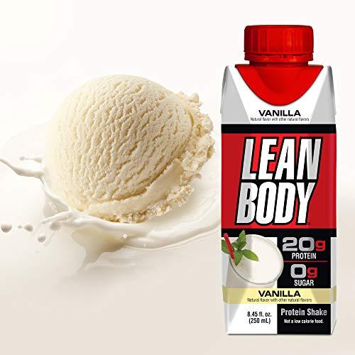 Labrada Lean Body Ready-to-Drink Vanilla Protein Shake, 20g Protein, Whey Blend, 0 Sugar, Gluten Free, 22 Vitamins & Minerals, (Recyclable Carton & Lid - Pack of 4)
