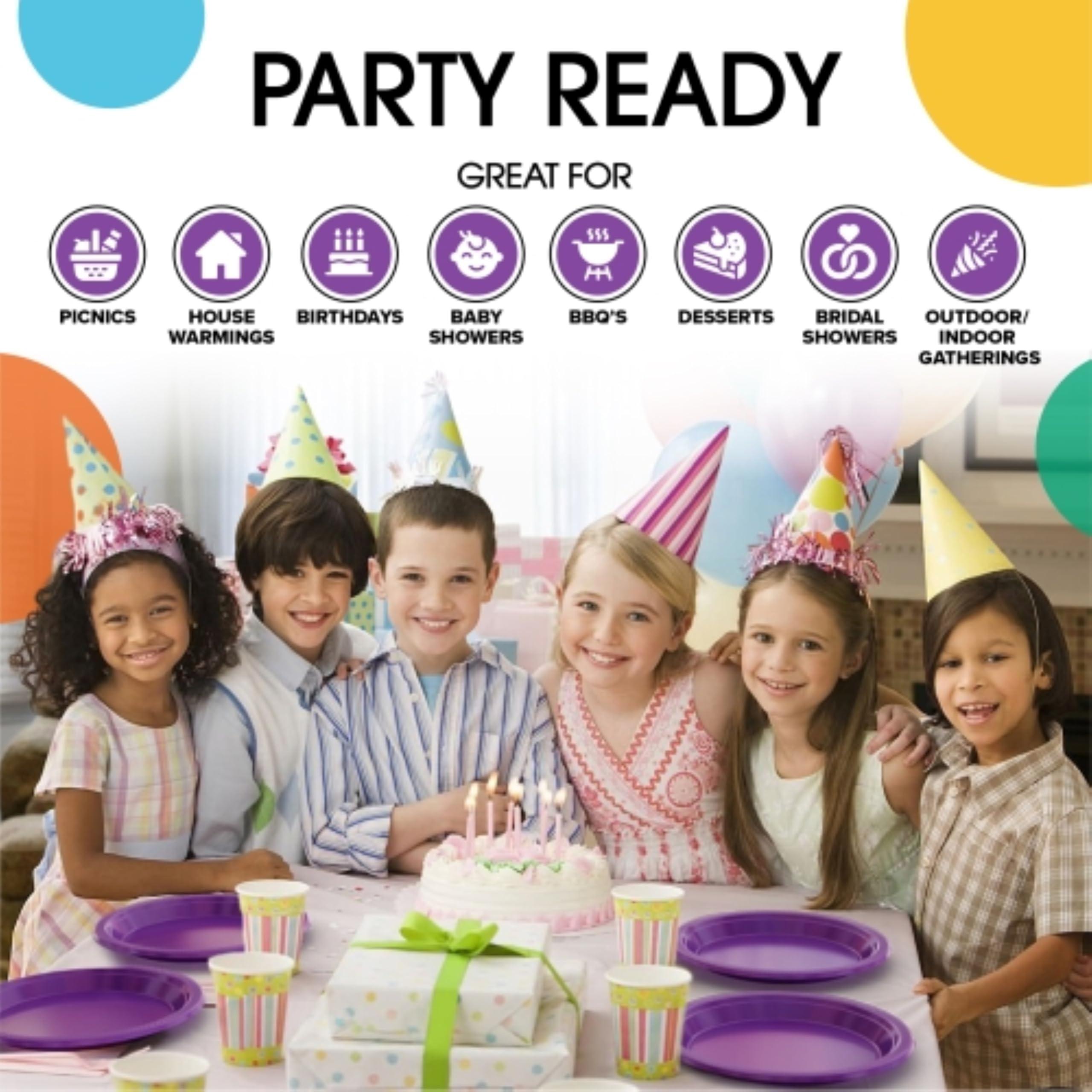 Exquisite Exquisite Purple Plastic Plates Disposable 9\" Purple Plastic Dinner Plates 50 Pcs Purple Disposable Plates Plastic Plates For Party Plates Disposable Heavy Duty 350 GSM Purple Plates For Party