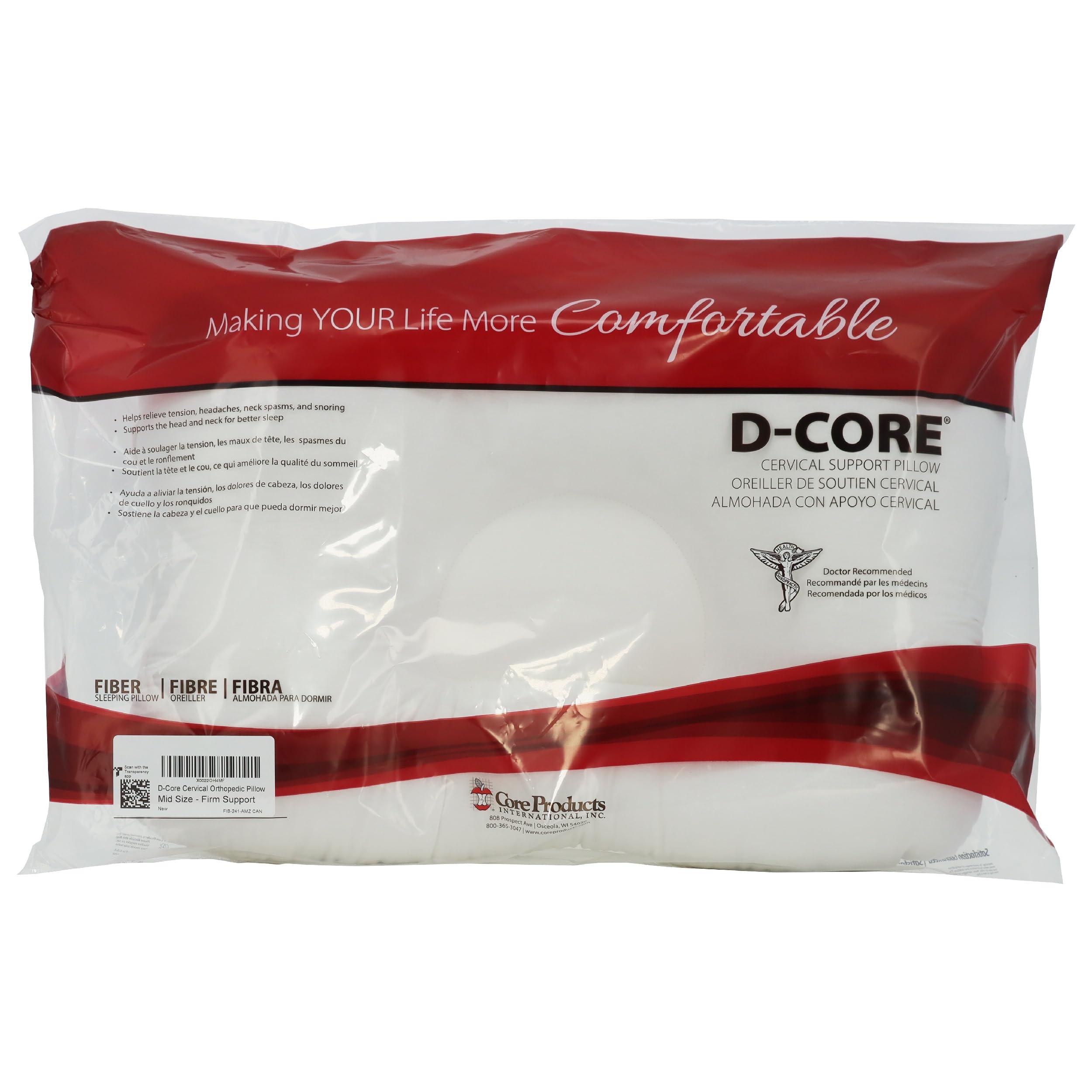 Core Products Core Products D-Core Cervical Support Pillow, Standard Firm, Midsize