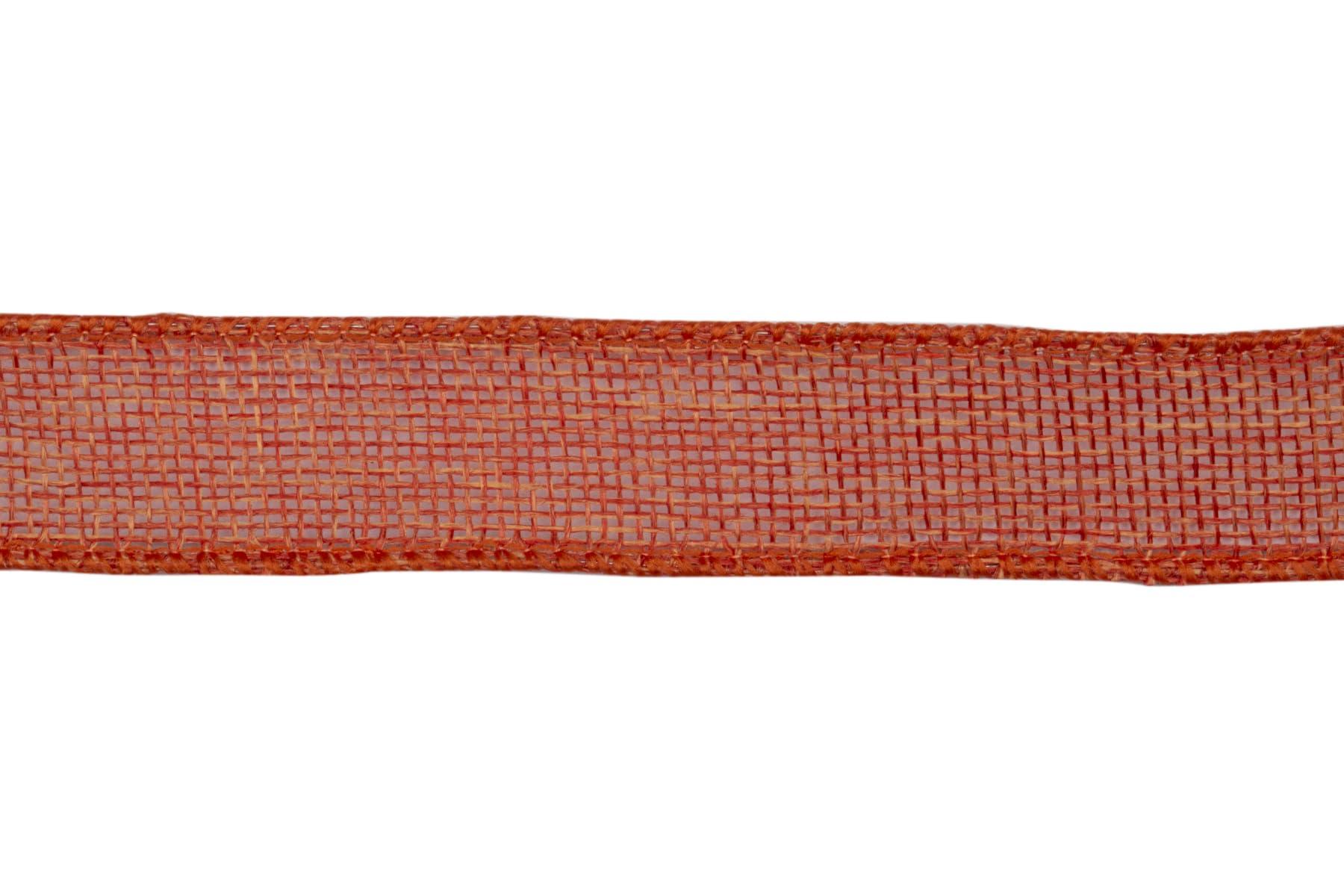 Ribbonitlux Ribbonitlux Honey Peach Burlap Wired Ribbon, 1 inch x 20 Yards, Wired Edge Burlap Ribbon for Gift Wrapping, Big Bow, Wreath, and Christmas Tree Decoration