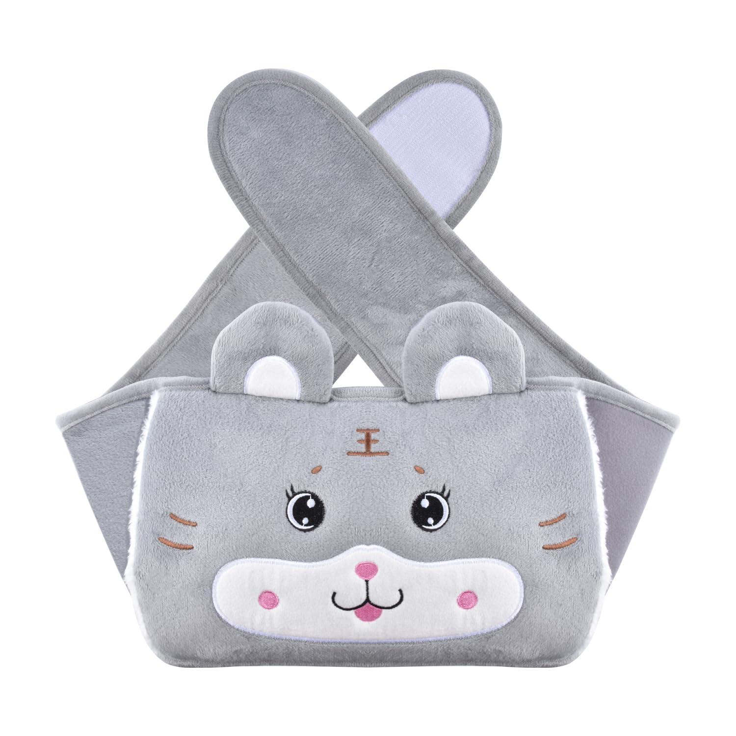 GUDFBALE Hot Water Bottle with Waist Cover,Wrap Around Warm Water Bag Belt Hand Warmer Pocket,Hot Water Bag with Cover for Menstrual Cramps,Pain Relief,Hot and Cold Therapy Grey