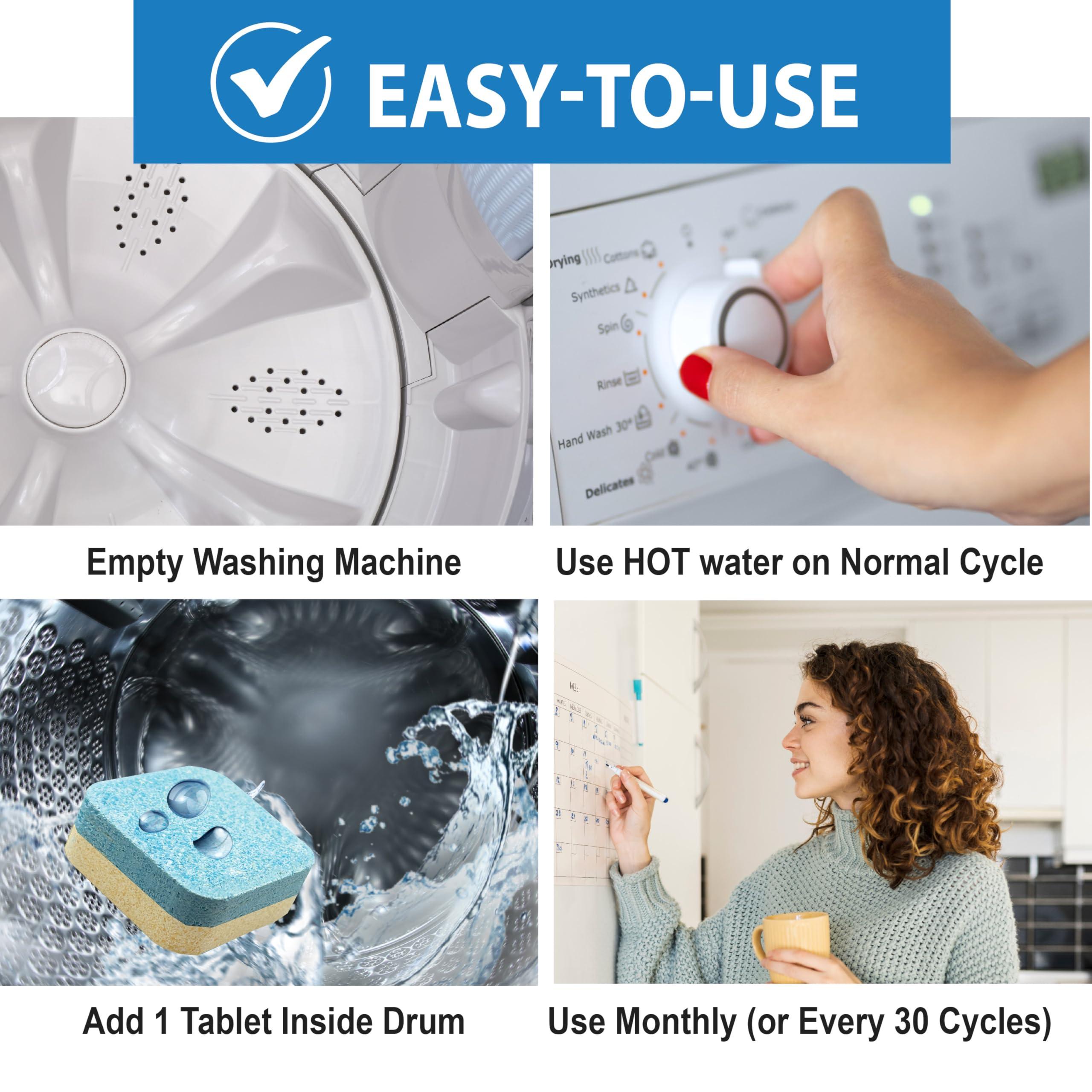 SANI 360 SANI 360 Washing Machine Cleaner, 12 Month Supply is Formulated with Enzyme, Deep Cleans and Deodorizes Front and Top Loading Washers