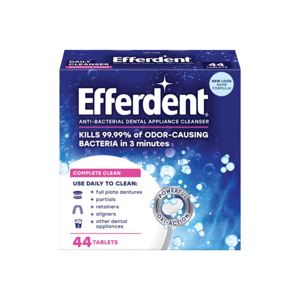 efferdent Efferdent Retainer & Denture Cleaner Tablets, Complete Clean, 44 Count, (Pack of 3)