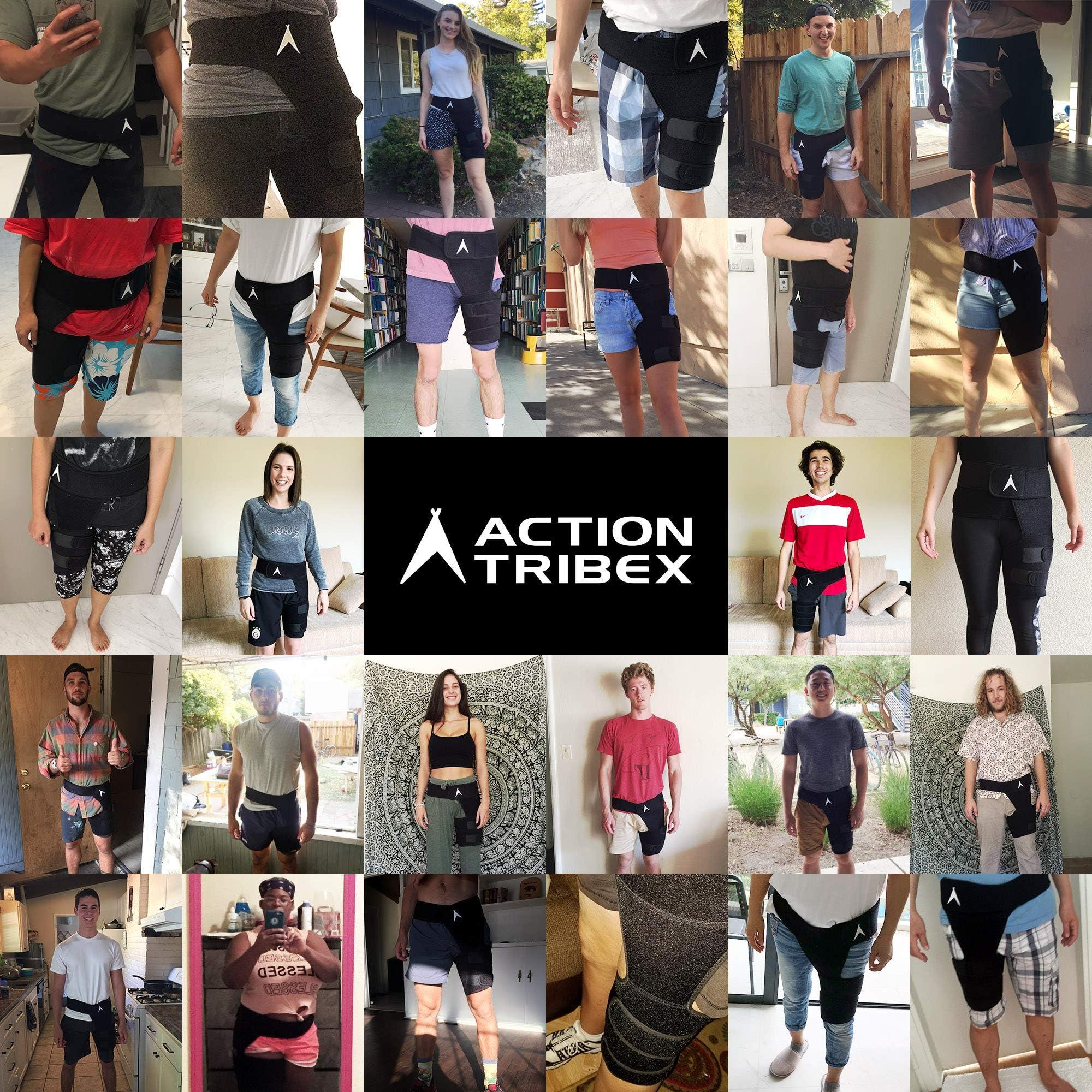 Action Tribex Action Tribex ATX Hip Brace for Sciatica Pain Relief Devices Adjustable Ortho Groin Compression Wrap, Hamstring & Thigh Brace for Women & Men Support for Sciatica Pain Relief Brace (M-L (Left/Right Leg))